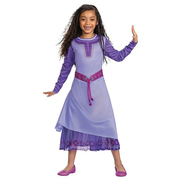 NWT Disney Asha 'Wish' Adventure Dress Purple Girls 4-6x Costume Christmas Gift - Picture 1 of 16